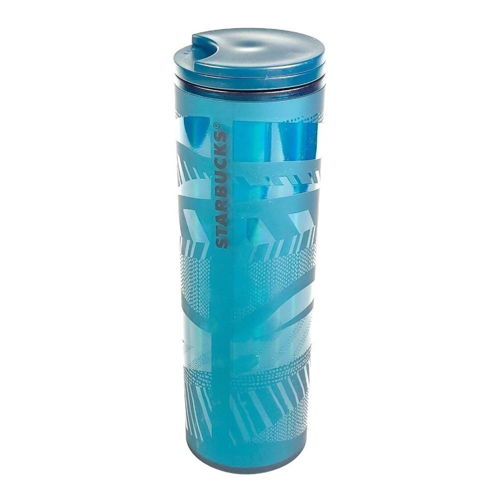 Starbucks 2021 Christmas Holiday‎ Green Blue Tumbler Cold/Hot Cup 16oz Ribbon